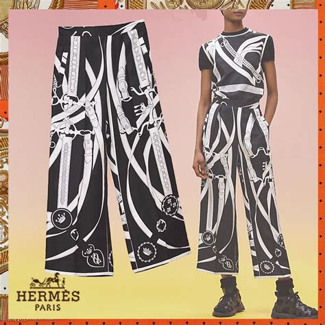 Hermes silk capri pants